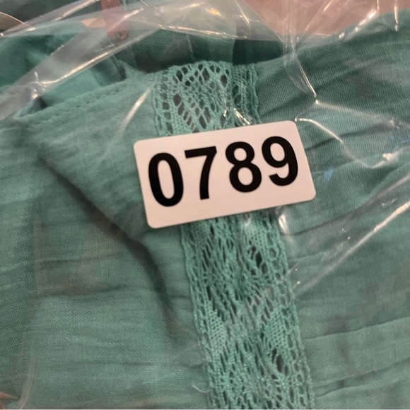 Free People Seashell Skort Romper Women’s Med Green Cotton Oversized Boho Gauzy - Picture 10 of 10